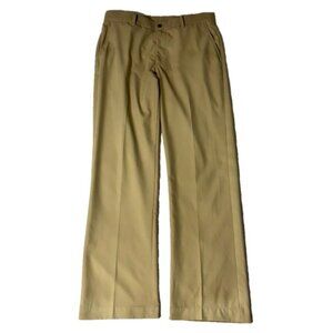 Snake Eyes 34/32 Men Khaki Tan Flat Front Golf Athletic Activewear Sporty Pants